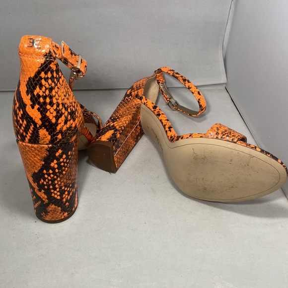 Sam Edelman Yaro Python-Embossed Leather Block-Heel Sandals size 8 - Picture 5 of 6